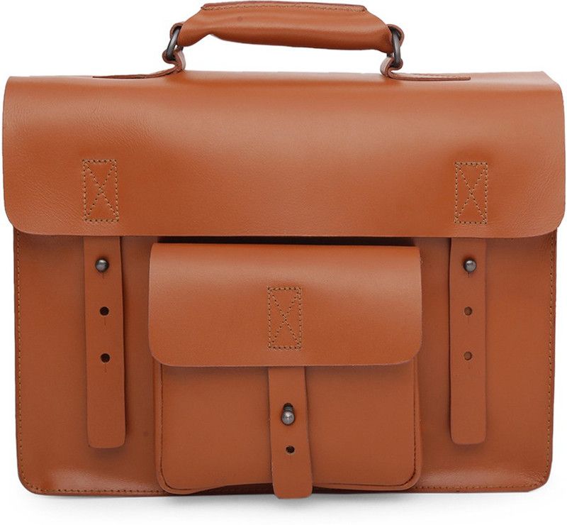 Messenger Breifcase Medium Briefcase - For Men & Women  (Tan)