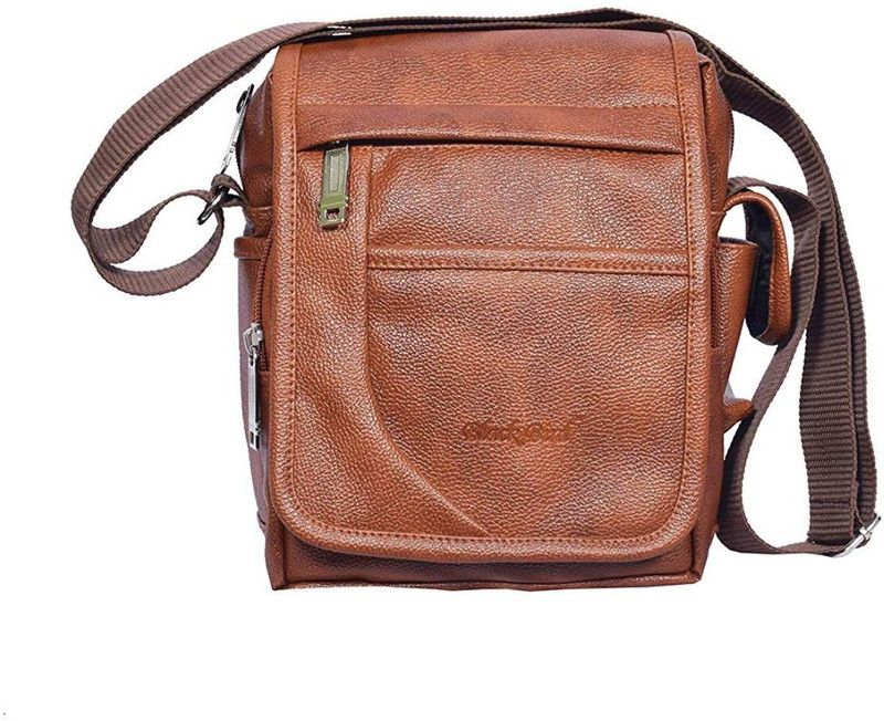 Tan Men Messenger Bag - Medium