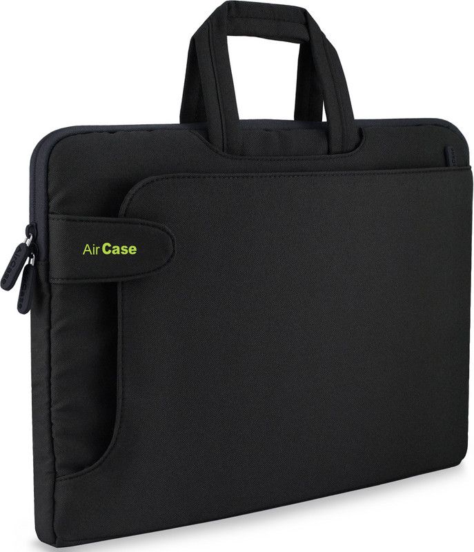 AirCase C17 13-inch to 14-inch Laptop Sleeve with Handle, Rugged, Multifunction Bag - Folio Messenger Bag  (Black, 13 inch)