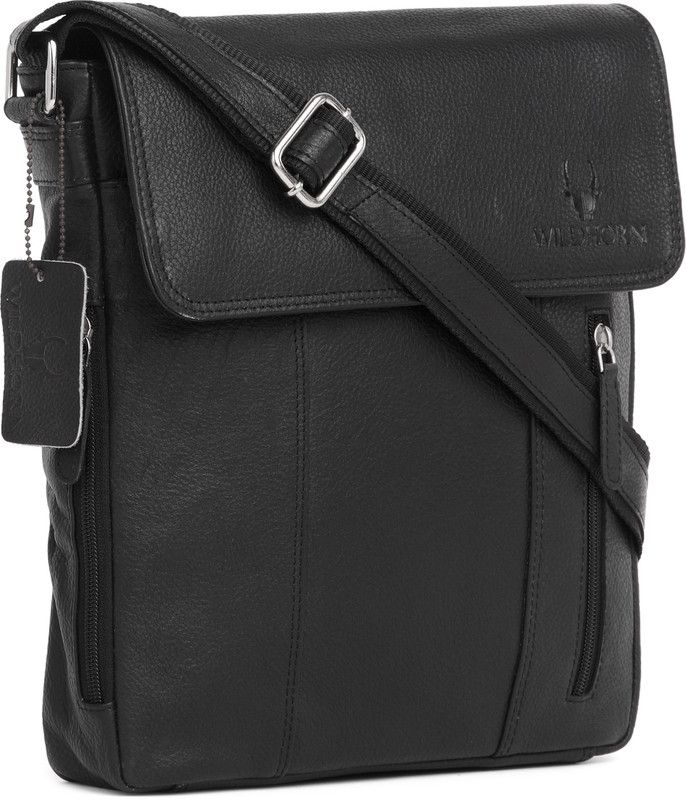 Men Black Shoulder Bag - Mini