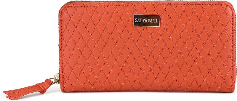 Women Orange Artificial Leather Wallet - Regular Size  (8 Card Slots)