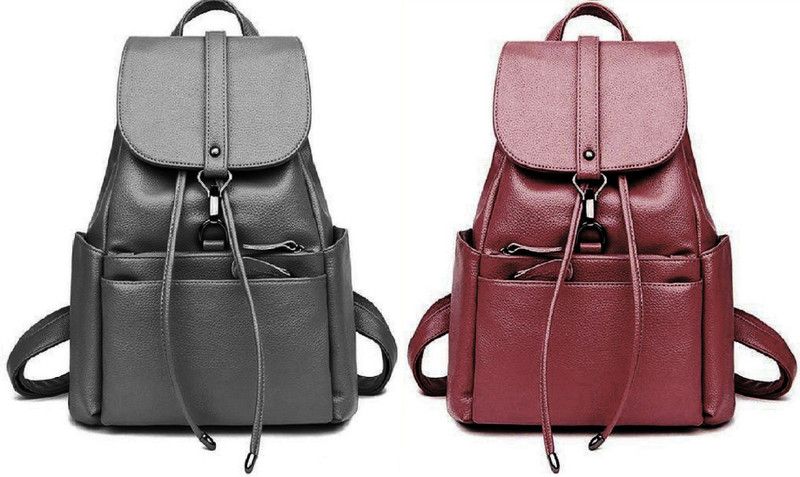 Party Wear Backpack Latest New Trendy Women And Girls 7 L No Backpack  (Grey, Maroon)