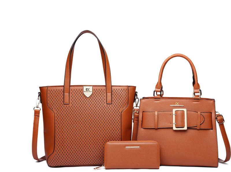 Women Tan Hand-held Bag - Regular Size  (Pack of: 3)