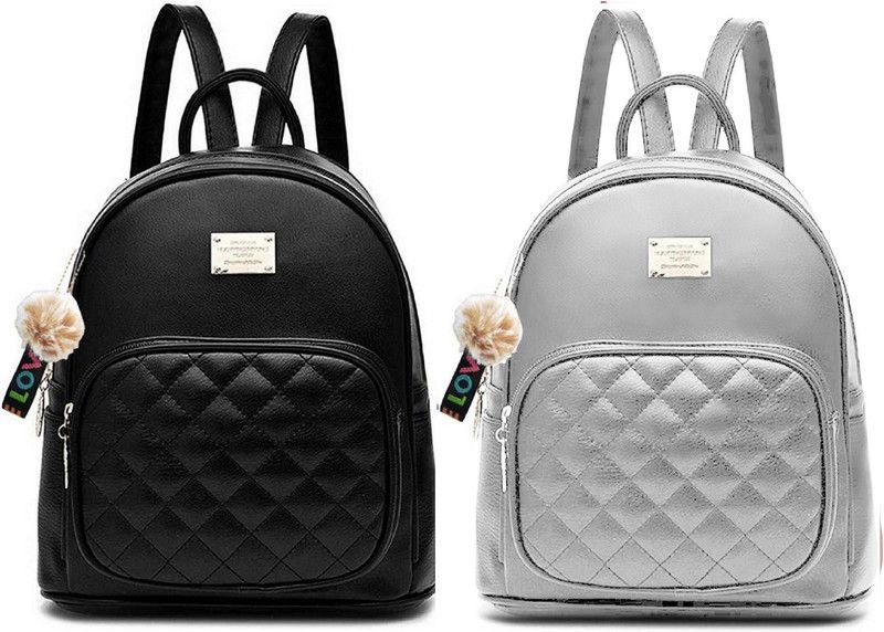 Party Wear Backpack Latest New Trendy Women And Girls 7 L No Backpack  (Black, Grey)