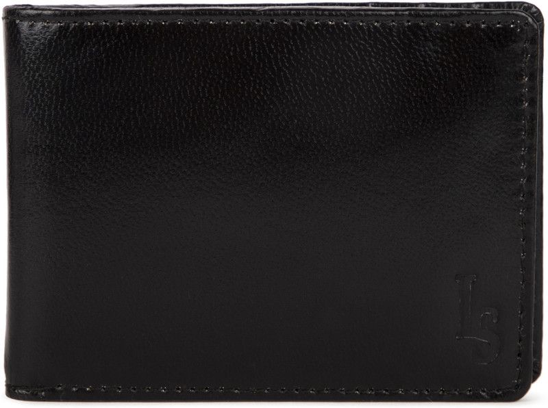 Men Casual Black Genuine Leather RFID Wallet - Regular Size  (6 Card Slots)