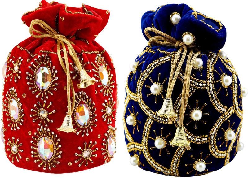 Women Red, Blue Potli