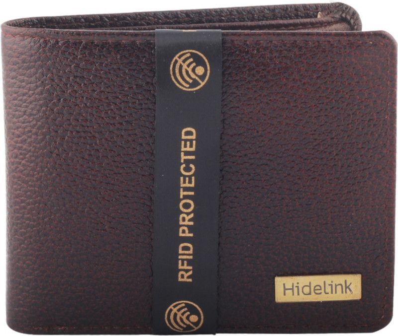 Men Casual Brown Genuine Leather RFID Wallet - Regular Size  (4 Card Slots)