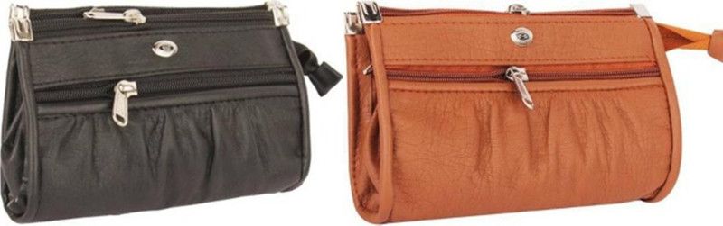 Casual Black, Tan Clutch - Regular Size  (Pack of: 2)
