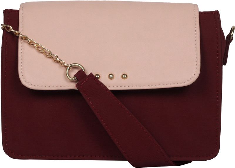 Pink, Maroon Women Sling Bag - Regular Size