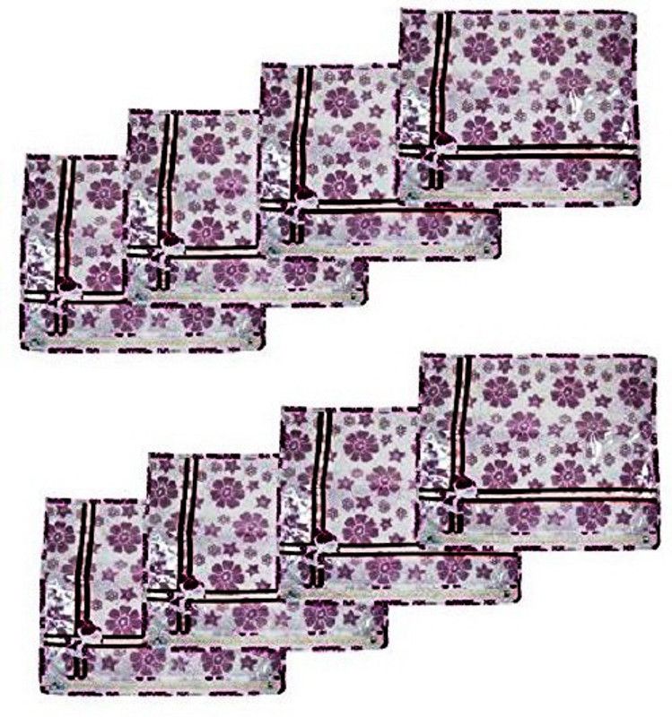MOTHERLAND White Designer Saree Cover (Pack of 8) MLSC01  (White, Multicolor)
