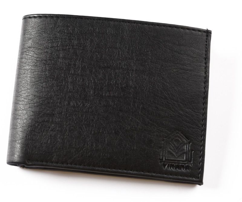 Boys Casual Black Genuine Leather Wallet - Mini  (3 Card Slots)