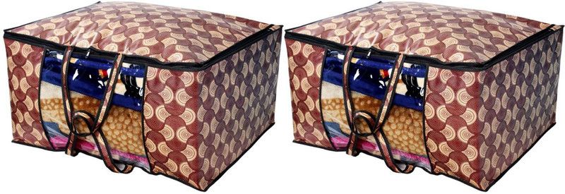 The Furnishing Tree Counterchange Pattern Blanket/Quilt Bag Combo 2 Small Sized TFTBK63_S2Combo  (Brick)