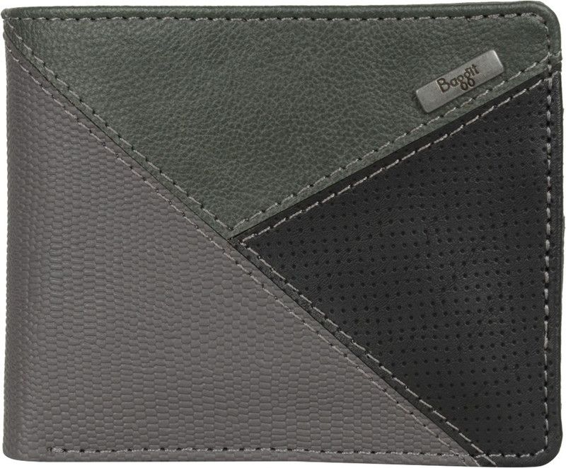 Men Casual Grey Artificial Leather Wallet  (8 Card Slots)