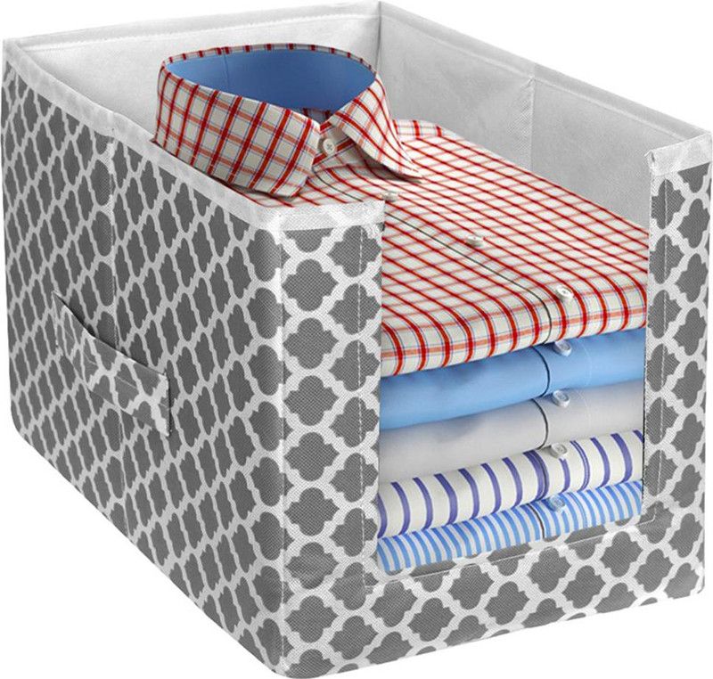 PrettyKrafts Shirt stacker Shirt Organizer for Wardrobe, Shirts and Clothing Organizer shopsy_F1223_Qtr_Grey  (Grey)