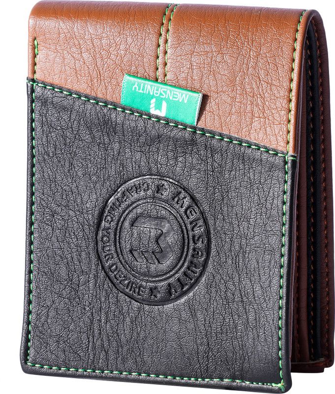 Men Black, Beige Artificial Leather Wallet - Regular Size  (6 Card Slots)