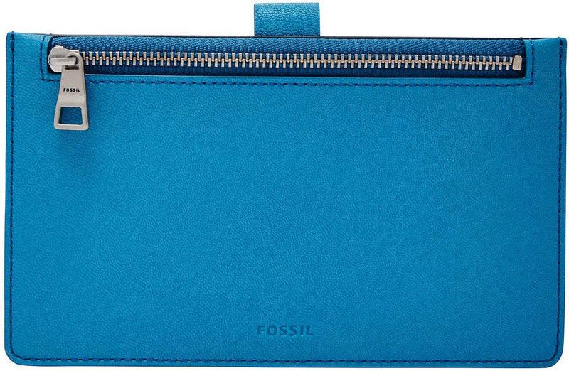 Women Blue Genuine Leather Wallet - Regular Size  (4 Card Slots)