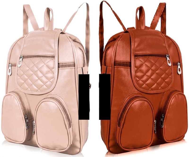 Party Wear Backpack Latest New Trendy Women And Girls 7 L No Backpack  (Beige, Tan)