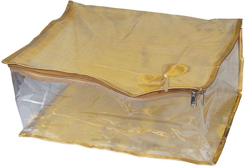 PRETTY KRAFTS Designer Extra Large Golden Tissue Saree Cover Golden P1183  (Golden)