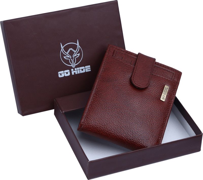 Men Casual Brown Genuine Leather Wallet  (9 Card Slots)