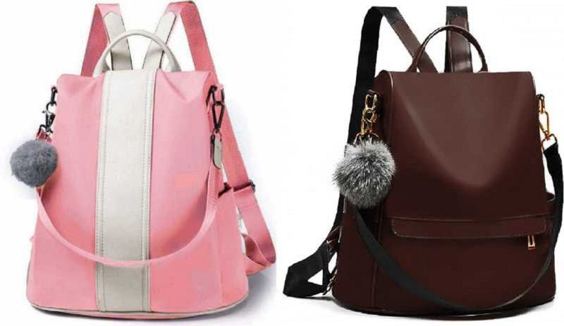 Party Wear Backpack Latest New Trendy Women And Girls 7 L Backpack  (Pink, Brown)