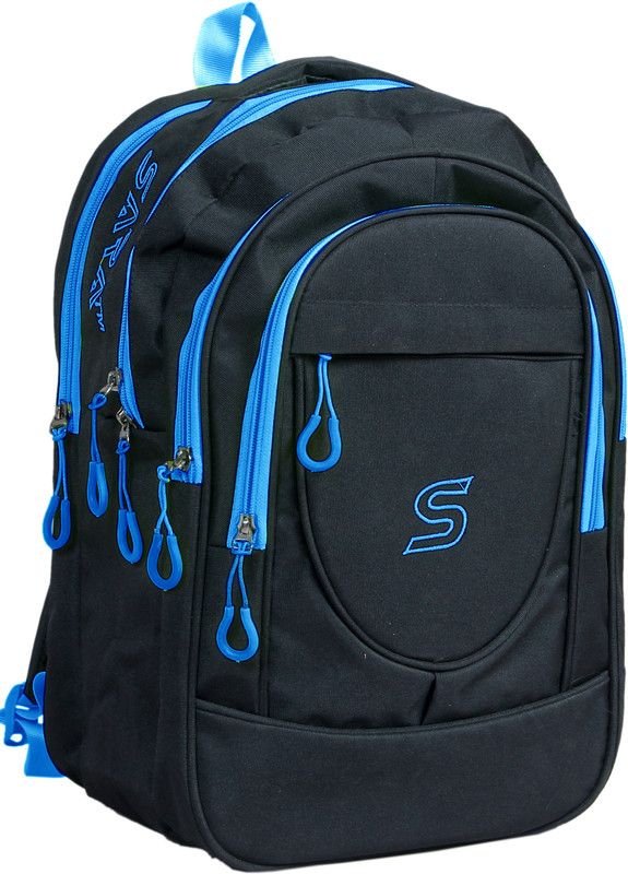 Small 3 L Laptop Backpack Black  (Blue, Black)
