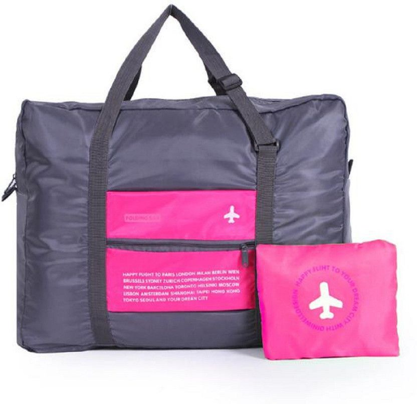 Happy Flight Foldable BAG, 32 Litre, Polyester Material, Large Capacity Waterproof Foldable Lightweight Luggage Bag 1 PC Small Travel Bag - Medium  (Pink)