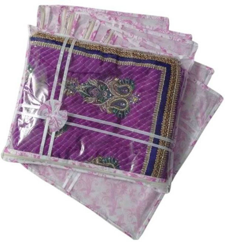 Fashion Bizz Designer Saree Cover-6 Pcs Combo Sc-Pw6  (Pink, White)