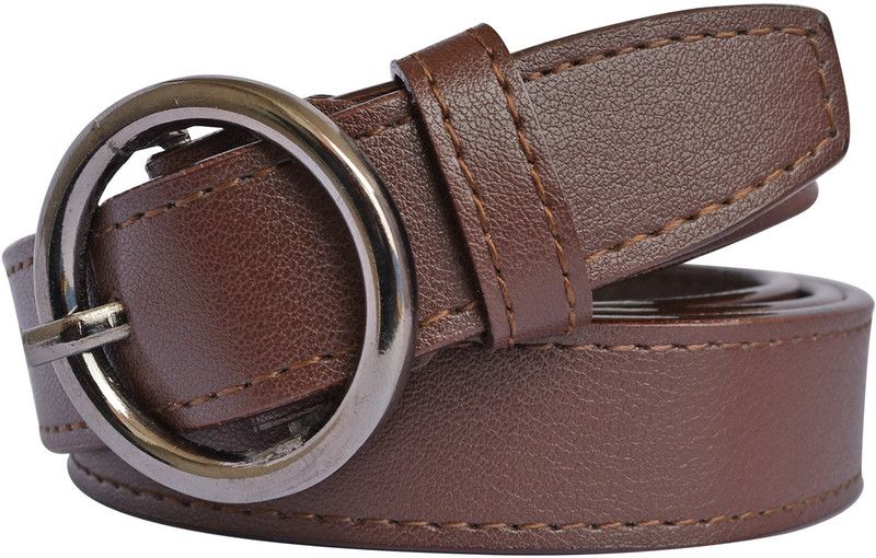 Women Formal Brown Synthetic Belt