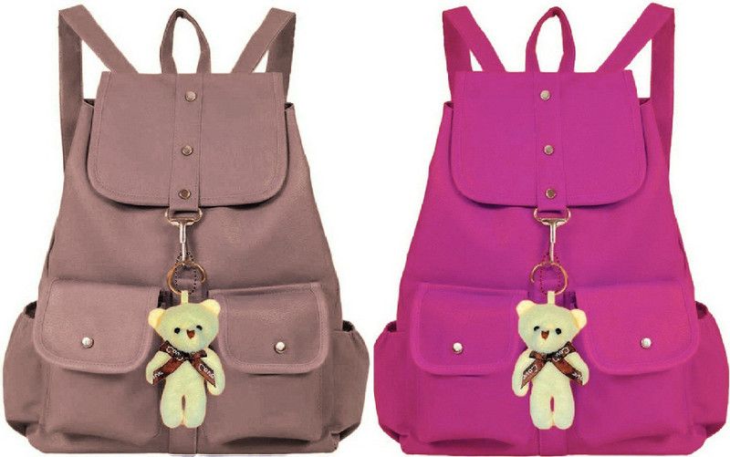 Latest Pu Leather Trendy Backpack Used For Women & Girls Backpack 7 L No Backpack  (Khaki, Pink)