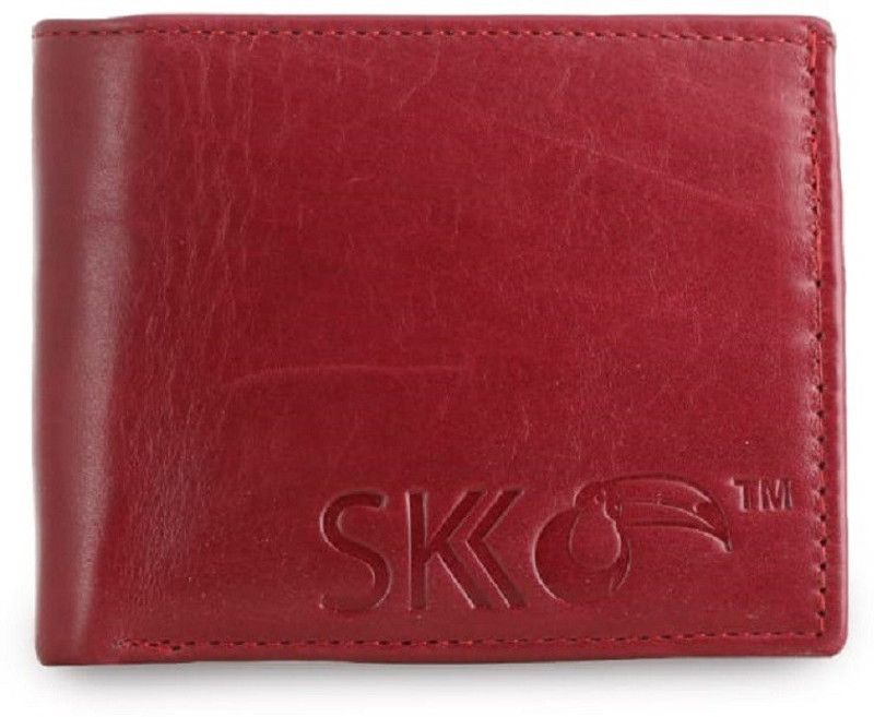 Men Maroon Genuine Leather Wallet - Regular Size  (3 Card Slots)