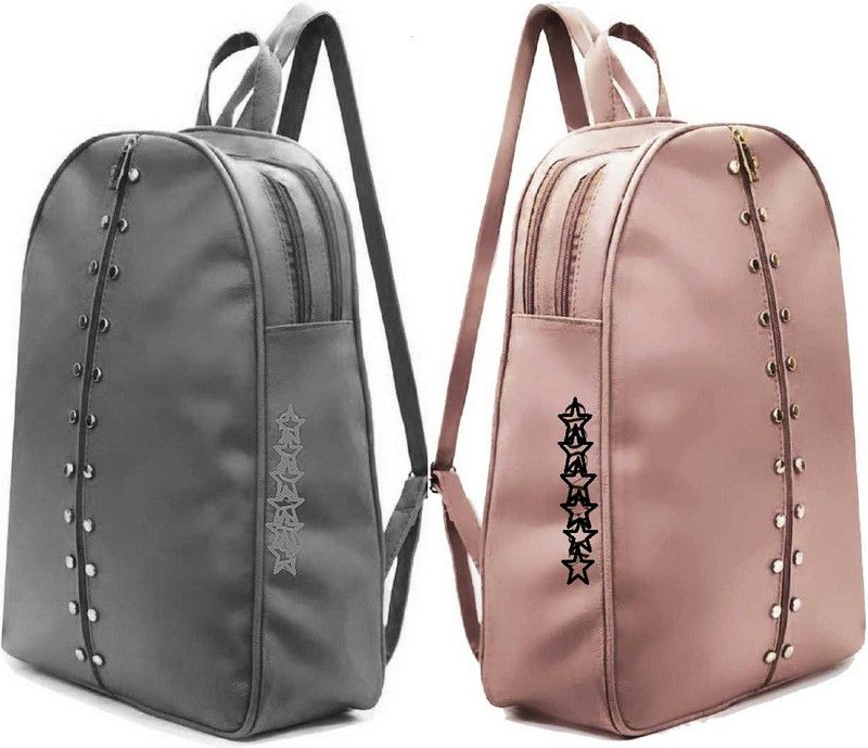 Party Wear Backpack Latest New Trendy Women And Girls 7 L No Backpack  (Grey, Beige)