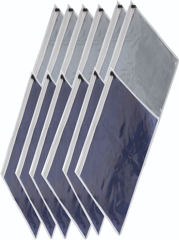 Fly Machine Saree Packing Covers Bags Pcs With Zip Lock Saree Organizer For Wardrobe Storage Packing Bag Set Of 12  (Gray, Blue)