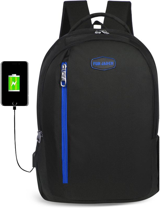 Medium 23 L Laptop Backpack USB Charging Waterproof Laptop Backpack for Men and Women  (Black)