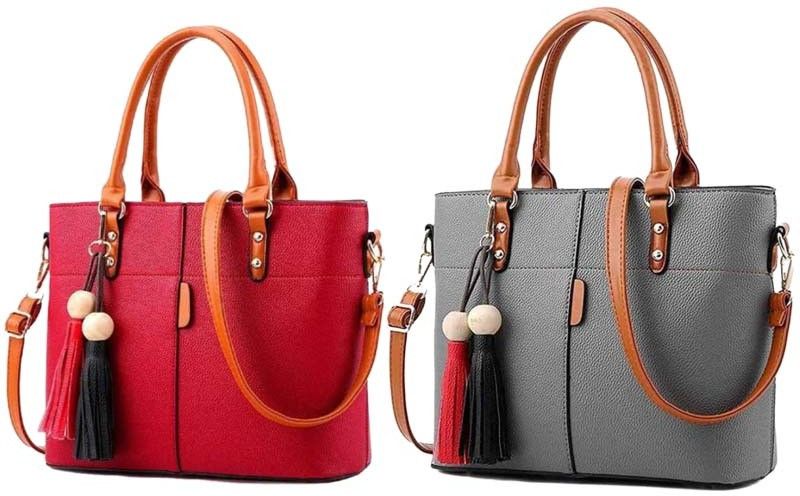 Girls Red, Grey Messenger Bag  (Pack of: 2)
