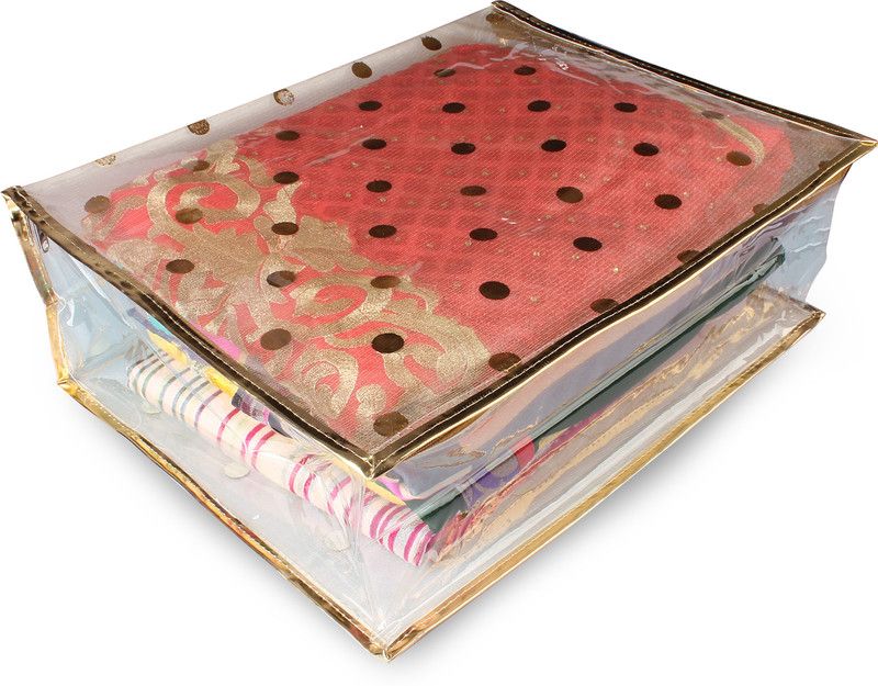 LadyBugBag NA Trendy Polka Dot Printed Saree Cover for 7 Sarees-LBB10380 LBB10380  (Gold)