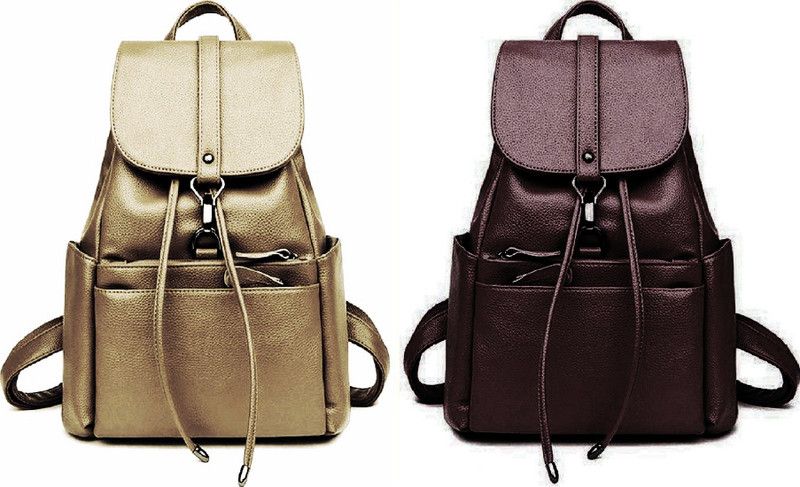 Party Wear Backpack Latest New Trendy Women And Girls 7 L No Backpack  (Beige, Brown)