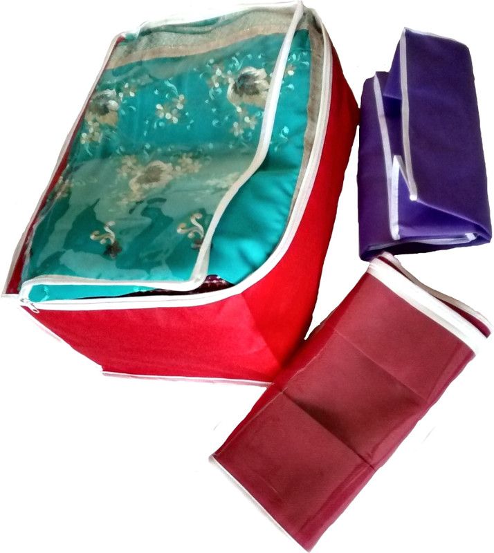 INDI BARGAIN Plain Transparent Combo Saree Cover Multi Saree Cover  (Multicolor)