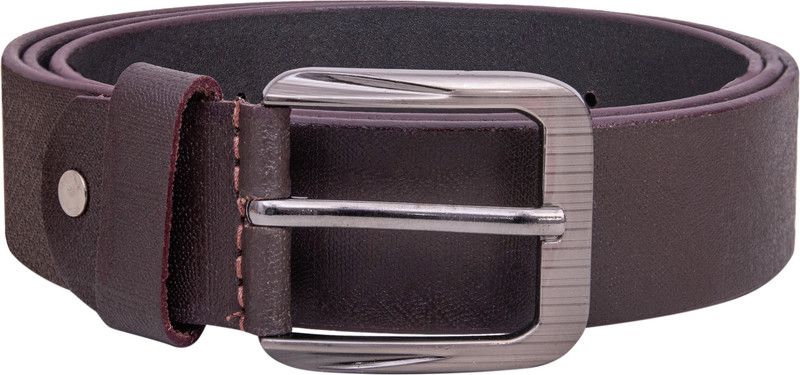 Men Formal Maroon Genuine Leather Belt