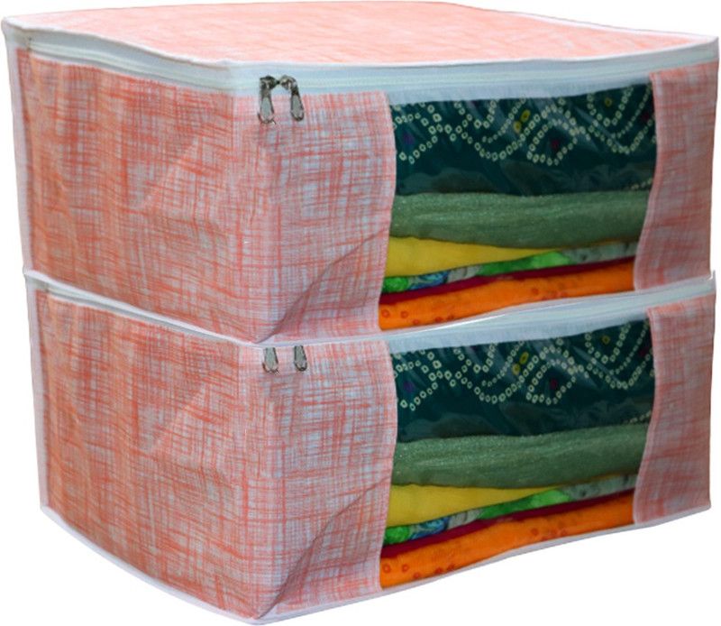 Lonekart NA Cloths organizer saree cover storage bags pack of 2 OK-2  (Black&white)