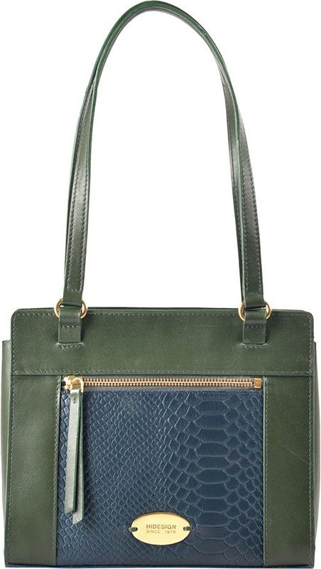 Women Green, Blue Hand-held Bag - Regular Size
