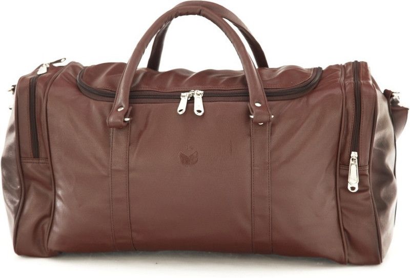 Faux leather Unisex Brown Single Small Travel Bag - Medium  (Brown)