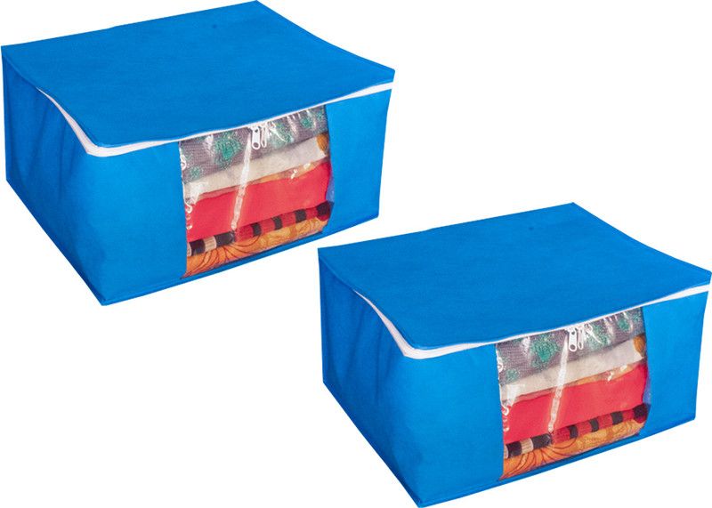 Aadhya Multipurpose Non Woven Saree Cover pack of 2 k  (Blue)