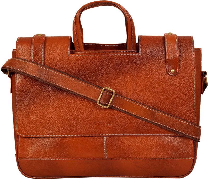 Dan Nikos-Mind Your Own Business Medium Briefcase - For Men & Women  (Tan)