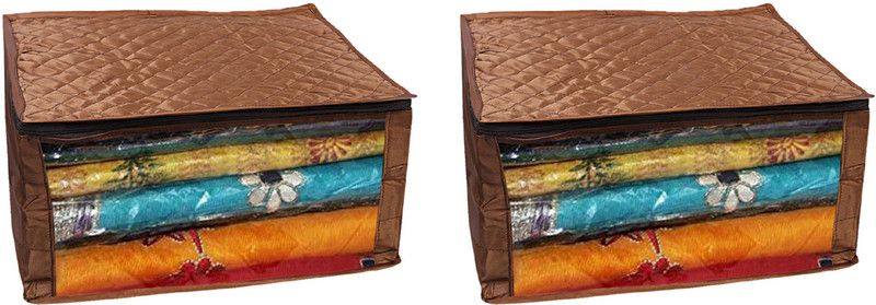 KUBER INDUSTRIES Saree Cover Quilted Extra Large Saree Cover (Brown)-CTKTC21185 CTKTC021185  (Brown)