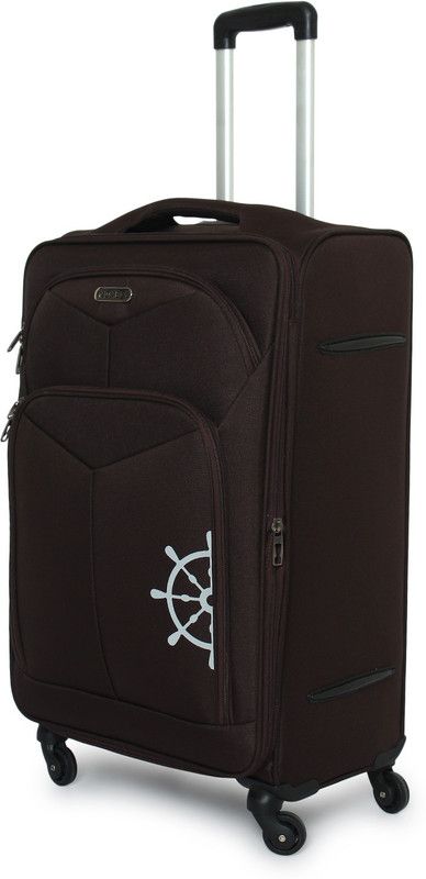 Small Cabin Suitcase (55 cm) - Canyon Cabin Size Soft Sided Polyester Luggage Trolley Suitcase with 4 Wheel (Brown, 20") - Brown