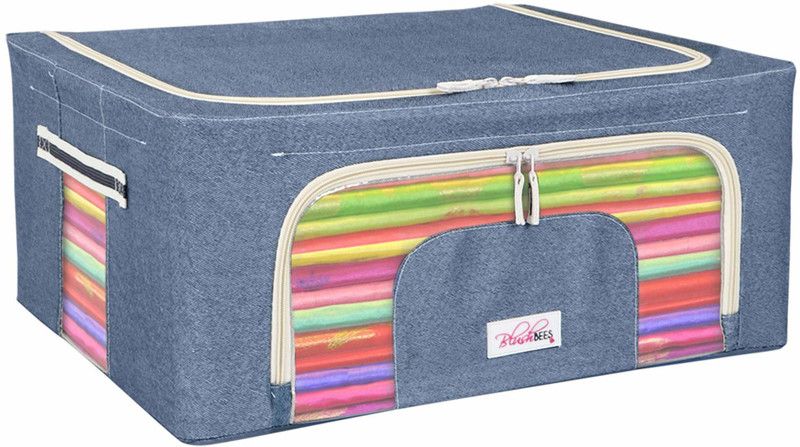 BlushBEES Living Box - Storage Boxes for Clothes, Saree Cover Bags - 44 Litre, Pack of 1, Cowboy Blue  (Blue)