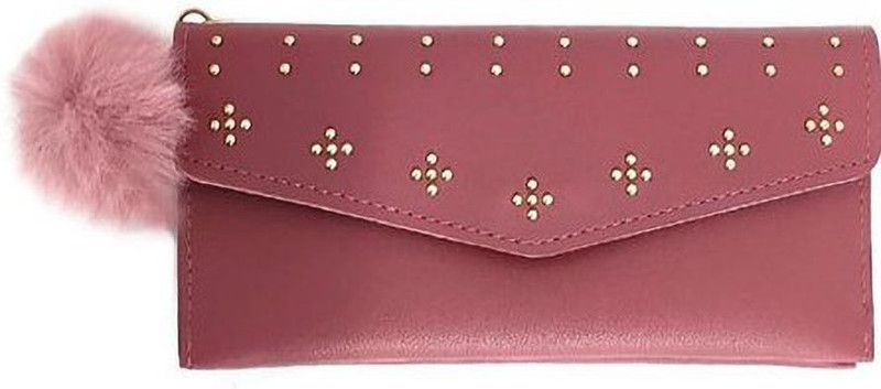 Girls Evening/Party Maroon Artificial Leather Wrist Wallet - Regular Size  (4 Card Slots)