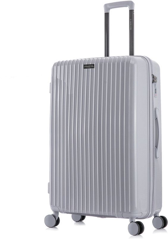 Large Check-in Suitcase (75 cm) - Pondicherry Hardside Polypropylene Trolley - Grey