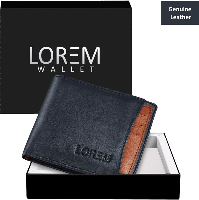 Men Casual, Evening/Party, Formal Blue, Tan Genuine Leather Wallet  (9 Card Slots)