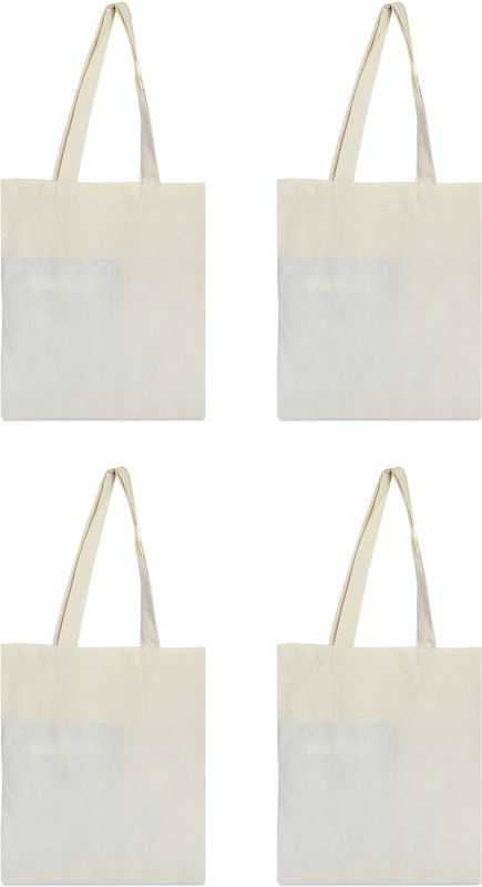 Women White Tote  (Pack of: 4)